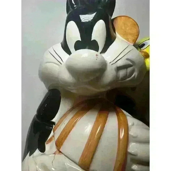 Vintage Looney Tunes Sylvester & Tweety Ceramic Cookie Jar 1993 Edition - Picture 3 of 14
